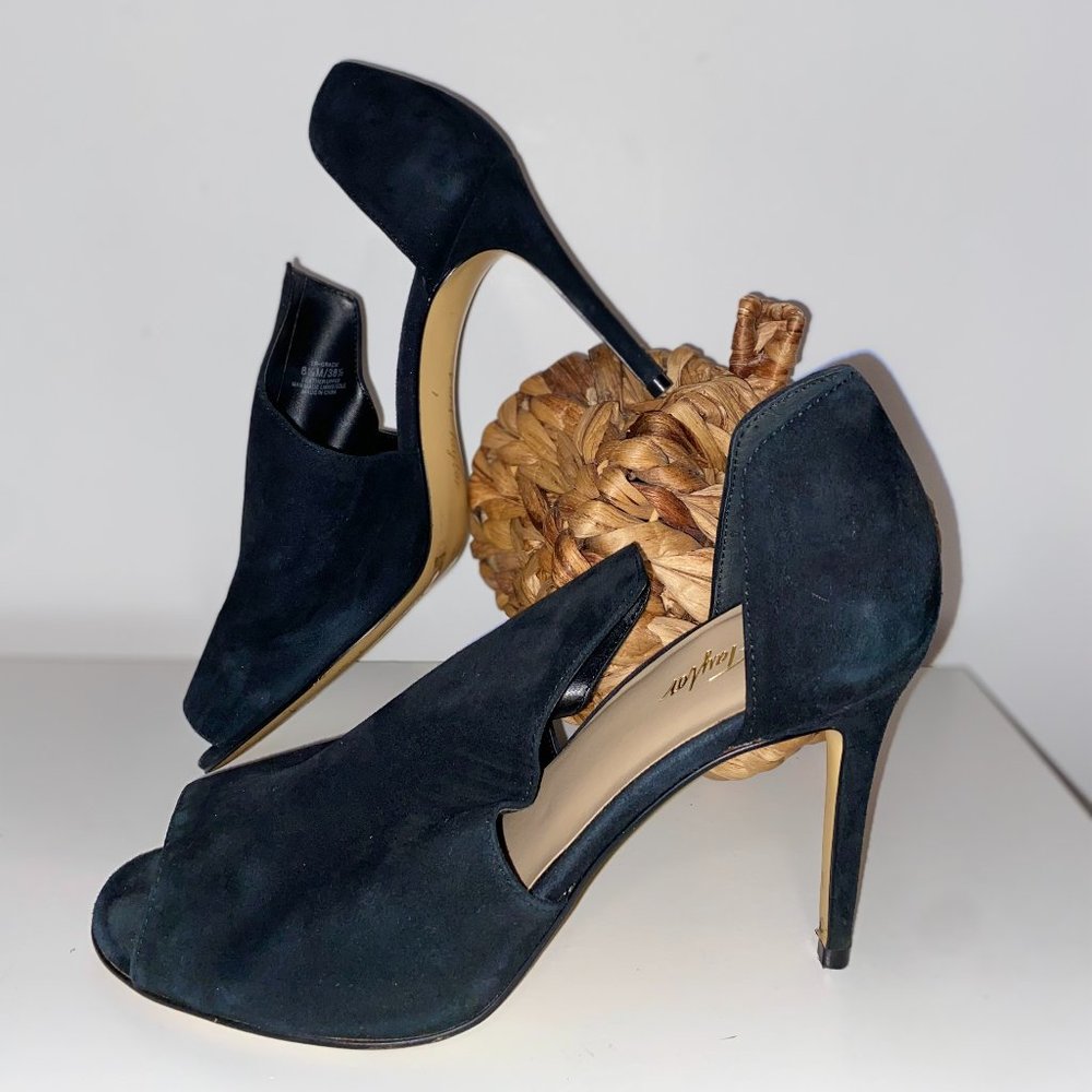 Lord and Taylor Suede Peep Toe Heels